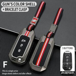 フォード テリトリー EV 3ボタン金属キーカバー FOB ケースシェルアクセサリー - F-gun-chain