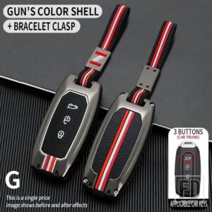 フォード テリトリー EV 3ボタン金属キーカバー FOB ケースシェルアクセサリー - G3-gun-chain