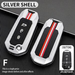 フォード テリトリー EV 3ボタン金属キーカバー FOB ケースシェルアクセサリー - F-silver-shell