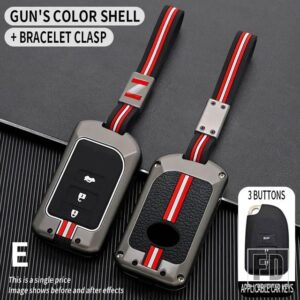トヨタ ヤリス YARISL X ハイエース VIOS ヴァーソカムリカローラコントロールキーホルダーアクセサリー金属キーカバー FOB ケースシェル - 3BT- gun-chain