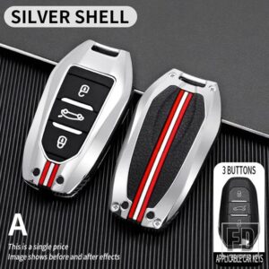 シトロエン プジョー C5 C3 C4 C8 ベルランゴ用パートナーリフター 208 308 508 407 2008 3008 エキスパート金属キーカバー FOB ケースシェル - A-Silver-shell