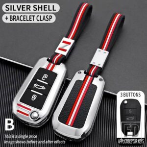 シトロエン プジョー C5 C3 C4 C8 ベルランゴ用パートナーリフター 208 308 508 407 2008 3008 エキスパート金属キーカバー FOB ケースシェル - B-silver-chian