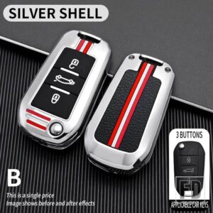 シトロエン プジョー C5 C3 C4 C8 ベルランゴ用パートナーリフター 208 308 508 407 2008 3008 エキスパート金属キーカバー FOB ケースシェル - B-silver-shell