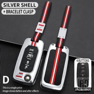 ジープ フィアットパルス EGEA 500X TIPO トロクロノスアルゴダッジネオン用 RENEGADE コンパス 2016 金属キーカバー FOB ケースシェル - 4BT-silver-chain