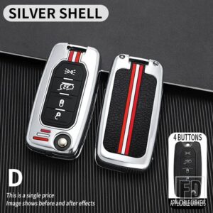 ジープ フィアットパルス EGEA 500X TIPO トロクロノスアルゴダッジネオン用 RENEGADE コンパス 2016 金属キーカバー FOB ケースシェル - 4BT-silver-shell