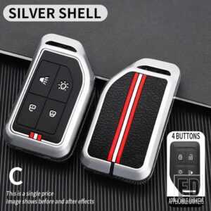 ボルボ FH16 カーゴ 555 FM 大型トラックシェル/2 4ボタン 金属キーカバー FOB ケースシェル - 4BT-silver-shell