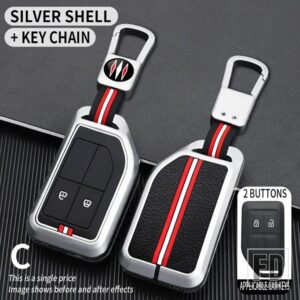 ボルボ FH16 カーゴ 555 FM 大型トラックシェル/2 4ボタン 金属キーカバー FOB ケースシェル - 2bt-silver-ring