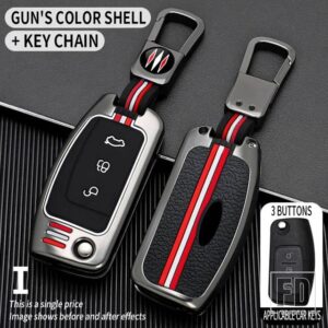 フォード フォーカス 2 3 モンデオフィエスタギャラクシー C-MAX S C マックス 3ボタンフリップ折りたたみキー 2011 2010 金属キーカバー FOB - I- gun- ring