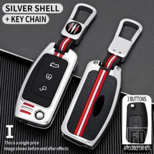 フォード フォーカス 2 3 モンデオフィエスタギャラクシー C-MAX S C マックス 3ボタンフリップ折りたたみキー 2011 2010 金属キーカバー FOB - I- silver- ring