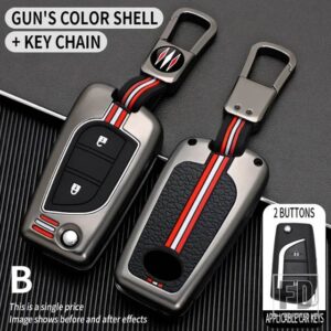 トヨタ オーリスカローラアベンシスヴァーソヤリスアイゴサイオン TC IM カムリ RAV4 FORTURNER ハイラックス金属キーカバー FOB ケースシェル - 2bt-gun-ring
