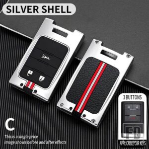 シボレー キャデラック C7 コルベット CTS ATS 28T CTSV XTS DTS SLS SRX XLS STS エスカレード金属キーカバー FOB ケースシェル - 3BT-silver-shell