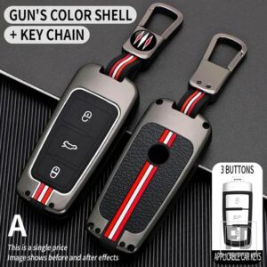 VW パサート CC 3C B5 B6 B7 B7L R36 MAOGOTAN 制御リモートアクセサリー金属キーカバー FOB ケースシェル - gun -ring