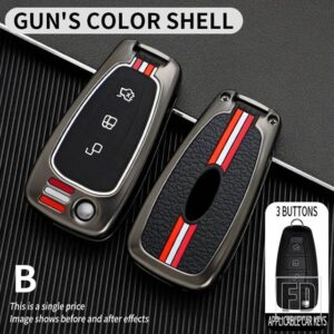 フォード フィエスタフォーカス C-MAX CB7 S-MAX トランジットカスタムギャラクシーモンデオ 2013 3ボタン金属キーカバー FOB ケースシェル - B-gun-shell