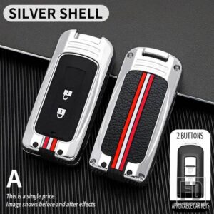 三菱 ランサーアウトランダー ASX エクリプスクロスパジェロ将軍キーカバー FOB ケースシェル KEYCHIAN アクセサリー - 2bt-silver-shell