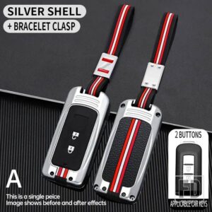 三菱 ランサーアウトランダー ASX エクリプスクロスパジェロ将軍キーカバー FOB ケースシェル KEYCHIAN アクセサリー - 2bt-silver-chain