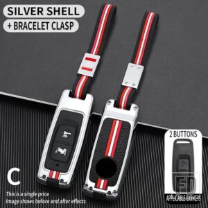 ホンダ 2ボタン PCX160 ビジョン SH350 160 PCX 125 スイッチ 150 ADV レンチ 350 金属オートバイ キーカバー FOB ケースシェル - 2bt-silver-chain