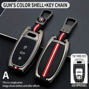 アウディ A1 A3 8V A4 B8 B9 A5 A6 C7 A7 A8 Q3 Q5 Q7 S4 S6 S7 S8 R8 TT SQ5 RS 金属キーカバー FOB ケースシェルアクセサリー - A-Gun-ring