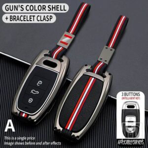 アウディ A1 A3 8V A4 B8 B9 A5 A6 C7 A7 A8 Q3 Q5 Q7 S4 S6 S7 S8 R8 TT SQ5 RS 金属キーカバー FOB ケースシェルアクセサリー - A-Gun-chain