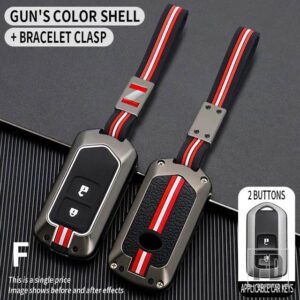 トヨタ カムリハイランダーカローラプラド RAV VIOS YARIS 小型スマートキーホルダー金属キーカバー FOB ケースシェル - 2 bt -gun-chain