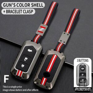 トヨタ カムリハイランダーカローラプラド RAV VIOS YARIS 小型スマートキーホルダー金属キーカバー FOB ケースシェル - 3 bt -gun-chain