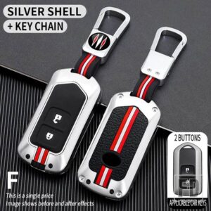 トヨタ カムリハイランダーカローラプラド RAV VIOS YARIS 小型スマートキーホルダー金属キーカバー FOB ケースシェル - 2 bt-silver-ring