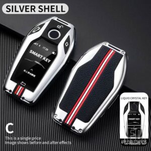 BMW 1 3 5/7シリーズ X1 X3 X5 X6 X7 F30 G20 F34 F31 G30 G01 F15 G05 I3 M4シリーズアクセサリー金属キーカバー FOB ケースシェル - C-silver-shell
