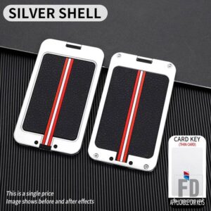 BMW 1 3 5 7 8 シリーズ X1 X3 X5 X6 X7 F30 G20 F34 F31 G30 G01 F15 I3 M4 金属 NFC カードキーカバー FOB ケースシェル - CardKey-silver-shell