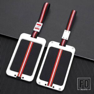 BMW 1 3 5 7 8 シリーズ X1 X3 X5 X6 X7 F30 G20 F34 F31 G30 G01 F15 I3 M4 金属 NFC カードキーカバー FOB ケースシェル - CardKey-silver-chain