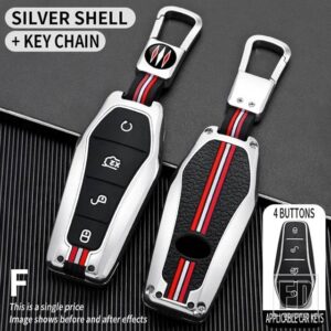 歌プラス ATTO 3 ATTO3 ハン EV 唐 DM 秦シールイルカ金属キーカバー FOB ケースシェルキーホルダーアクセサリー - F-silver-ring
