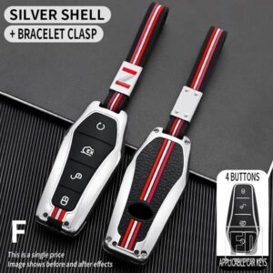 歌プラス ATTO 3 ATTO3 ハン EV 唐 DM 秦シールイルカ金属キーカバー FOB ケースシェルキーホルダーアクセサリー - F-silver-chain
