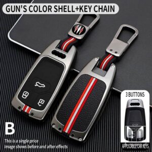 アウディ A4 A5 A4L A6 A6L S4 S5 Q3 Q5 Q7 TT 2016-20 3ボタン金属キーカバー FOB ケースシェルアクセサリー - B-gun-ring