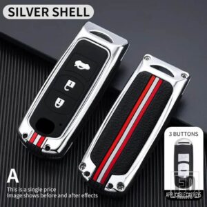 マツダ 2 3ボタンキーケースカバー KEYCHIAN 3 5 6 CX5 CX7 CX9 CX-5 CX-7 CX-9 MX-5 ミアータ RX-8 X-5 サミットアクセラアテンザ M3 M6 - 3BT-silver-shell