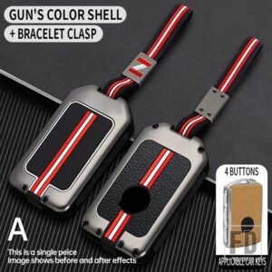 ボルボ S60 V60 S90 V90 XC40 C40 XC60 XC90 EX30 2019-24 4ボタン 金属キーカバー FOB ケースシェル - A-Gun-chain