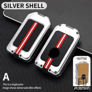 ボルボ S60 V60 S90 V90 XC40 C40 XC60 XC90 EX30 2019-24 4ボタン 金属キーカバー FOB ケースシェル - A-Silver-shell