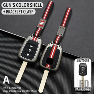 ホンダ 2 3ボタンキーケース アコード CR-V フィット XRV ヴェゼルシティジャズシビック HRV FRV 金属キーカバー FOB ケースシェル - 3bt-gun-chian