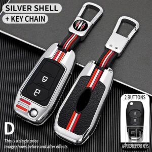 フォード フュージョンモンデオマスタング F-150 リンカーンエッジエクスプローラー MK2015 2016 アクセサリー 3ボタン金属キーカバー FOB ケー - D2-silver-ring