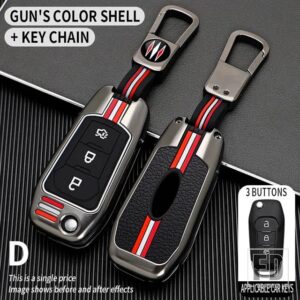 フォード フュージョンモンデオマスタング F-150 リンカーンエッジエクスプローラー MK2015 2016 アクセサリー 3ボタン金属キーカバー FOB ケー - D3-gun-ring