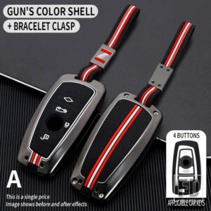 BMW 金属キーカバー FOB ケースシェルアクセサリー F 3 5/7シリーズ X3 X5 F10 F20 F30 F40 E90 E92 E93 CAS4 FEM EWS5 - 4BT-gun-chain