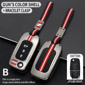 ルノー KADJAR キャプチャメガーヌ 3 シンボルローガン 2 サンデロ 2 ダチアダスター金属キーカバー FOB ケースシェルキーホルダーアクセサリー - B3-gun-chain
