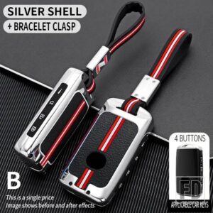 マツダ キーホルダー 3 6 ALEXA SS30 CX30 CX-4 CX5 CX-5 CX8 CX-8 CX-30 CX9 CX-9 MX30 MX5 2022 メタルカーキーカバー FOB ケースシェル - 4 BT-silver-chain