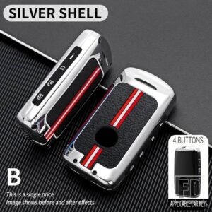 マツダ キーホルダー 3 6 ALEXA SS30 CX30 CX-4 CX5 CX-5 CX8 CX-8 CX-30 CX9 CX-9 MX30 MX5 2022 メタルカーキーカバー FOB ケースシェル - 4 bt-silver-shell