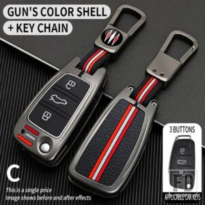 アウディ A1 A2 A3 A4 A8 2006 A6 A6L Q2 Q3 Q7 B7 S5 オールロード RS4 TT 金属キーカバー FOB ケースシェル - C-gun-ring
