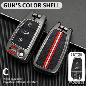アウディ A1 A2 A3 A4 A8 2006 A6 A6L Q2 Q3 Q7 B7 S5 オールロード RS4 TT 金属キーカバー FOB ケースシェル - C-gun-shell