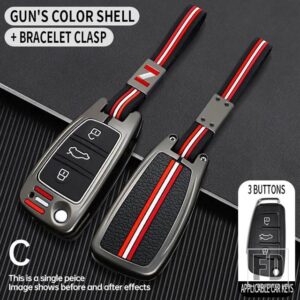 アウディ A1 A2 A3 A4 A8 2006 A6 A6L Q2 Q3 Q7 B7 S5 オールロード RS4 TT 金属キーカバー FOB ケースシェル - C-gun-chian