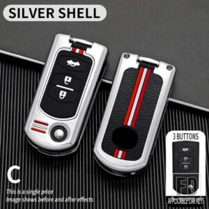 マツダ 2 3ボタン折りたたみキーケースカバー KEYCHIAN 2 3 5 6 8 CX7 CX-7 CX5 CX-5 CX9 CX-9 MX5 MX-5 M6 RX8 RX-8 - 3BT-silver-shell