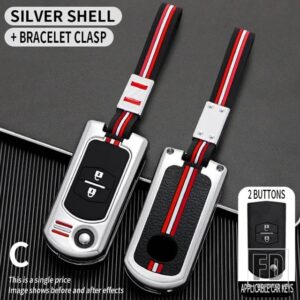 マツダ 2 3ボタン折りたたみキーケースカバー KEYCHIAN 2 3 5 6 8 CX7 CX-7 CX5 CX-5 CX9 CX-9 MX5 MX-5 M6 RX8 RX-8 - 2bt-silver-chain