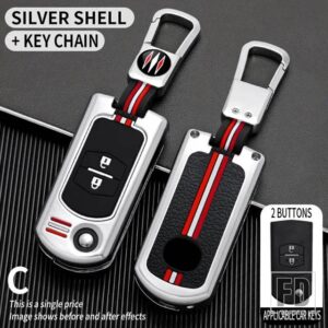 マツダ 2 3ボタン折りたたみキーケースカバー KEYCHIAN 2 3 5 6 8 CX7 CX-7 CX5 CX-5 CX9 CX-9 MX5 MX-5 M6 RX8 RX-8 - 2bt-silver-ring