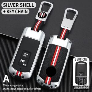 ホンダ バリオ PCX160 PCX150 XADV750 ビジョン SH350 SH300 金属オートバイ キーケース FOB カバーシェルアクセサリー - A-Silver-ring