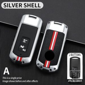 ホンダ バリオ PCX160 PCX150 XADV750 ビジョン SH350 SH300 金属オートバイ キーケース FOB カバーシェルアクセサリー - A-Silver-shell