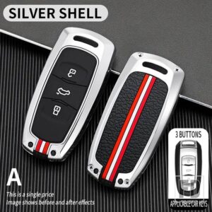 吉リーアトラス COOLRAY BOYUE アイコンプロトン X70 EMGRAND X7 X1 X3 X6 S1 GS GL 3ボタン金属キーカバー FOB ケースシェル - silver-shell